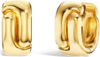 Pamela Zamore Holos 18K Gold Oval Huggie Hoop Earrings in Yellow Gold at Nordstrom