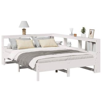 Berkfield Home Decorative Bookcase Bed without Mattress White 140x190 cm Solid W