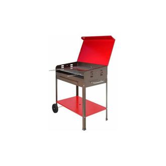 Mille Barbecue carbone carbonella etna 50X80cm con ruote e tappo grigliata bbq - Mille