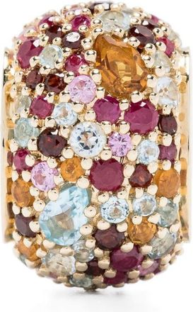 Adina Reyter 14kt yellow gold Crown multi-stone bead pendant - women - Sapphire/14kt Yellow Gold/Ruby - One Size