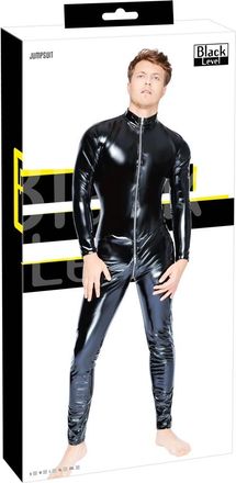 OEM Black Level - Mono Largo Negro Para Hombre Con Cremallera, Talla M