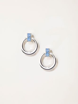 Fat Face FatFace Circle Earrings in Silver Tone