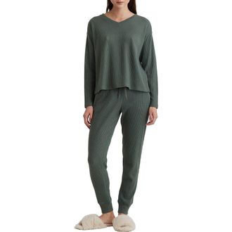 Papinelle Sleepwear Super Soft Thermal Knit Pajamas in Moss at Nordstrom Rack, Size Xx-Large