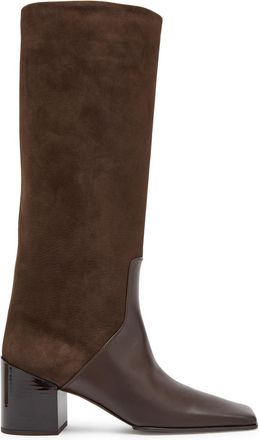 Alaia Panelled 55 Nubuck Knee-high Boots - Brown - 38 (IT38 / UK5)
