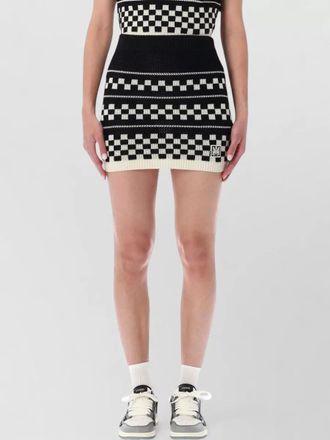 Amiri knit check mesh mini skirt
