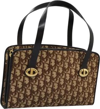 Dior Pre-owned Handbags, female, Brown, Size: ONE SIZE Pre-owned Vintage Canvas Hand Bag