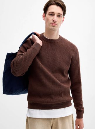 Le 31 Mens Waffle knit sweater