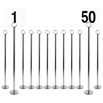 Argon Tableware Table Numbers with 46cm Holders - 46cm - Silver - Pack of 50
