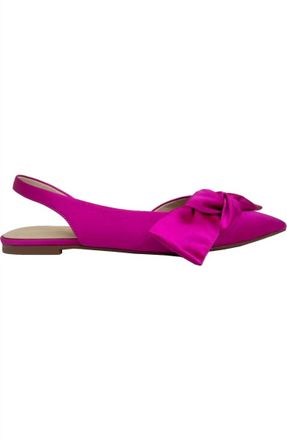Yosi Samra Womens Pointed Toe Slingback Flat In Pink Violet