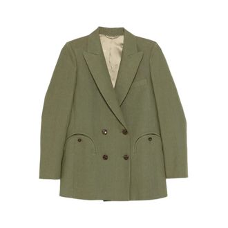 Blaz&eacute; Milano Jassen, Dames, Groen, S, Leer, Everyday Blazer