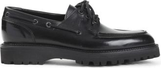 John Lobb High-Gloss Black Calf Leather Lace-Up Derbies