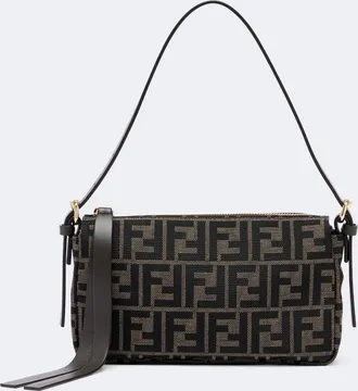 Fendi Zip Top Small FF jacquard canvas shoulder bag