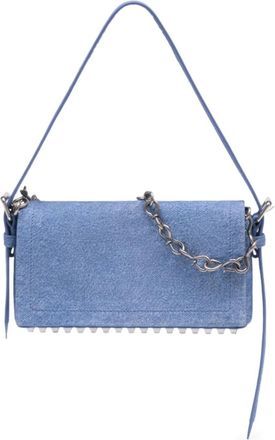 Alexander Wang Schoudertas met ketting en reli&euml;f - Blauw