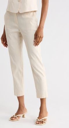 Theory Treeca Linen Blend Crop Pull-On Pants in Sand at Nordstrom Rack, Size 14