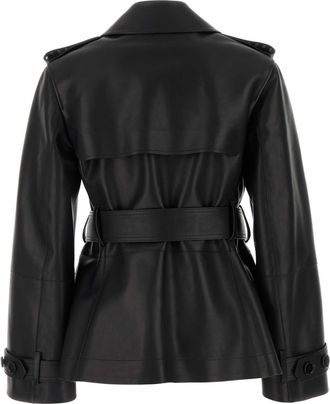 Burberry Womens Calf Leather Jacket Black