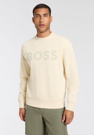 Boss Orange by Hugo Boss Sweatshirt BOSS ORANGE WeBasicCrew, Herren, Gr. XXL, gelb (open gelb767), Sweatware, Obermaterial: 100% Baumwolle, regular fit h&uuml;ftlang, Rundhals, wei