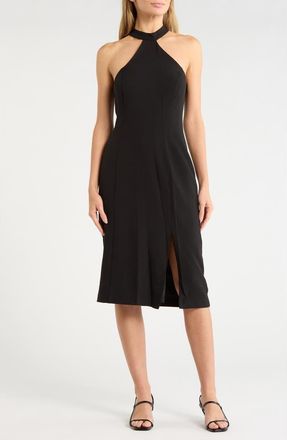 Julia Jordan Asymmetric Neck Sheath Dress in Black at Nordstrom Rack, Size 10
