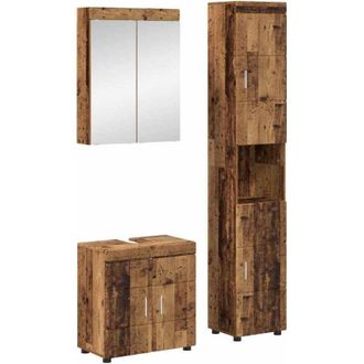 vidaXL Juego De Muebles De Ba&ntilde;o Con Estante Tulum Madera Vieja Vidaxl