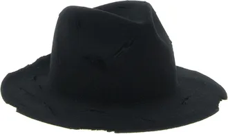 Yohji Yamamoto Mens Black Wool Fedora Accessory