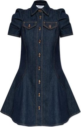 Alexander McQueen Denim jurk - Dames - Shirt Kleedjes - Blauw - XS - Denim - Kleedjes