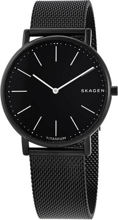 Skagen Signature Slim Titanium Quartz Black Dial Mens Watch SKW6484