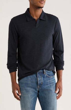 Vince Johnny Collar Long Sleeve Knit Top in Coastal at Nordstrom Rack, Size Xx-Large