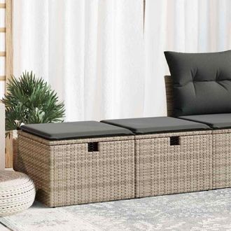 vidaXL Set Divano Giardino 2 pz con Cuscini Grigio Polyrattan Acacia - Vidaxl