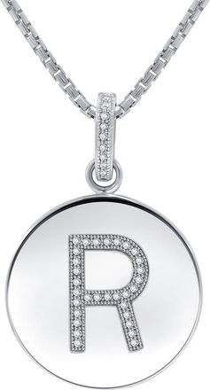 DiamondMuse Diamond Muse 0.10 Cttw Initial Letter Diamond Necklace for Women, Girls, and Men in Sterling Silver