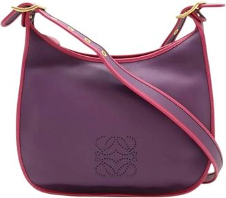 Loewe Pre-owned Shoulder Bags, female, Purple, Size: ONE SIZE Pre-owned Leather Shoulder Bag