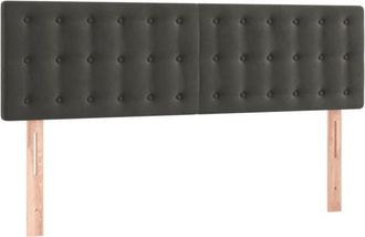 vidaXL Cabecero Con Led De Terciopelo Gris Oscuro 144x5x78/88 Cm Vidaxl