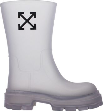 Off-white Womens Lug Sole Rain Boot - Light Grey - Size EU 40