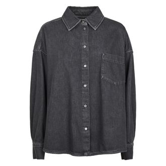 Max Mara Denim Shirts, female, Black, Size: XS Camicia