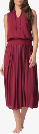 Helen Jon Sleeveless Smocked Dress in Merlot at Nordstrom, Size X-Small