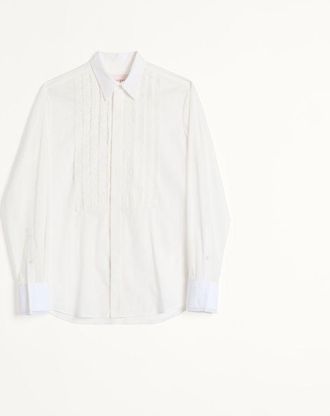 Valentino Camicia In Mussola Di Cotone Con Plastron E Dettagli In Pizzo Uomo NATURALE 37