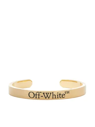 Off-white Bracciale rigido con logo inciso - Oro