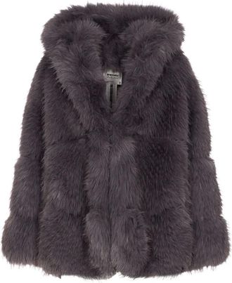 s.w.o.r.d Cappotto in pelliccia sintetica con cappuccio - Grigio