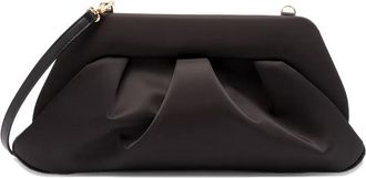 Themoirè Clutch Emera con arricciatura - Nero