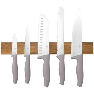 Berlinger Haus Berlinger-haus Juego De 6 Cuchillos Taupe Con Soporte De Madera