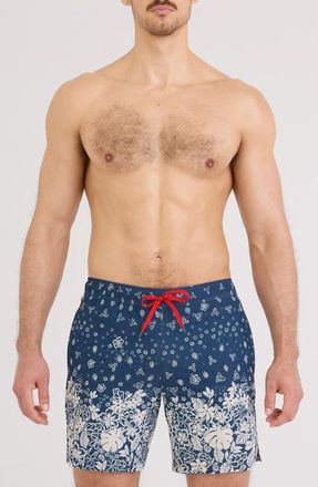 Saxx Oh Buoy 2N1 7-Inch Volley Swim Trunks in Bandana Tropic-Ind at Nordstrom, Size Xx-Large