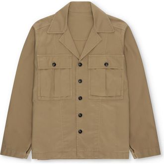 Fortela Solomon Twill Cotton Overshirt in Beige at Nordstrom, Size 54 Eu