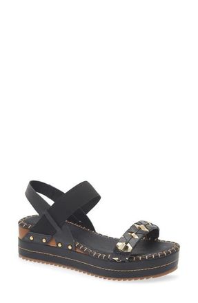 Bottero Noronha Slingback Platform Wedge Sandal in Preto at Nordstrom, Size 10