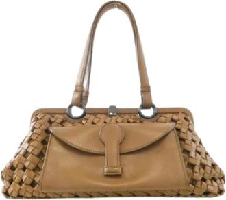 Bottega Veneta Pre-owned Leren Schoudertas - Dames - Vintage Schoudertas - Bruin - ONE Size - Leer - Vintage