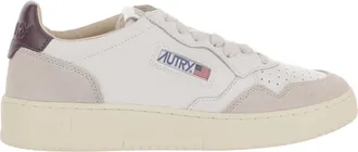 Autry Brown Low-Top Sneakers with Smooth Leather and Suede Accents