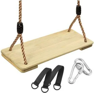 OEM Columpio De Madera Para Ni&ntilde;os Y Adultos, Asiento De Columpio De Madera Con Cuerda De C&aacute;&ntilde;amo Ajustable, Asiento De Columpio Para Exteriores