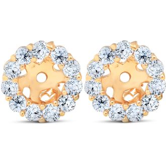 Pompeii3 Halo Diamond Earring Jackets 14K Yellow Gold (4mm)