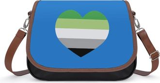 Generic LGBTQ Aromantic Proud Flag Heart Fashion Womens Crossbody Bags Novelty Handbag Shoulder Bag Purse