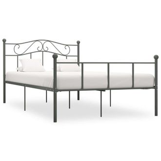 vidaXL Estructura De Cama Sin Colch&oacute;n Metal Gris 160x200 Cm Vidaxl