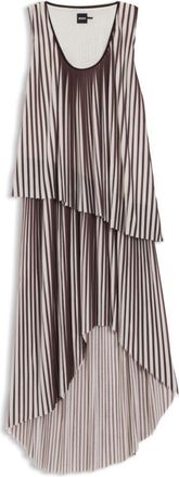 BOSS A-line dress with two-tone pliss&eacute; pleats