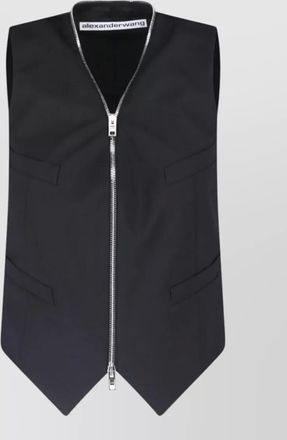 Alexander Wang sleeveless jacket adjustable back strap pockets