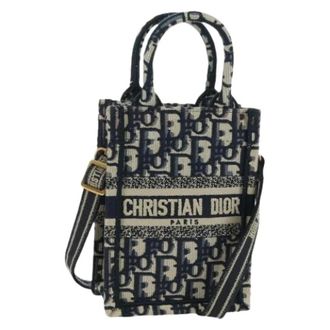 Dior Pre-owned Mini Bags, female, Blue, Size: ONE SIZE Pre-owned Vintage Trotter Canvas Mini Hand Bag